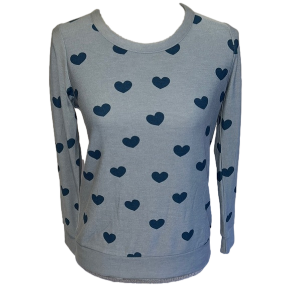 NWT Chaser Blue top with hearts - Picture 1 of 7